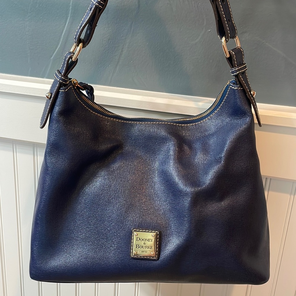 Dooney & Bourke blue leather hobo shoulder bag